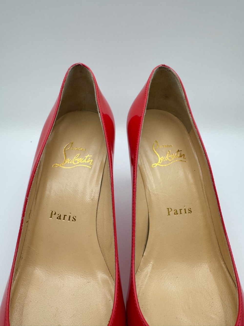 Christian Louboutin Corneille 100 Patent Coral Platform Pump Heels 37 - Picture 4 of 8